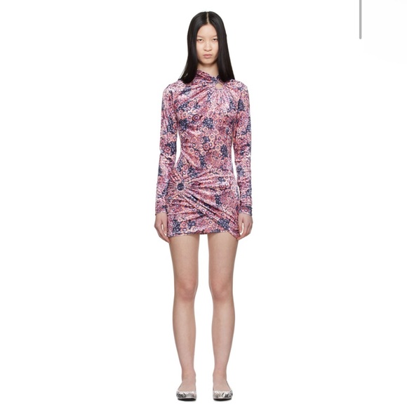 Isabel Etoile Marant Dresses & Skirts - Havana Dress in Antik Pink MARANT ETOILE Antik Pink Floral Pink Long Sleeve Sz S